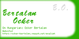 bertalan ocker business card